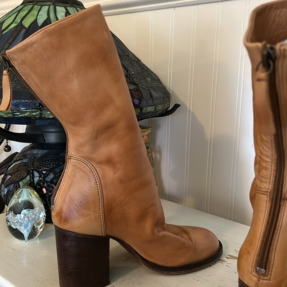 Free People made in Portugal leather boots size 38 Carmel brown - Picture 5 of 8